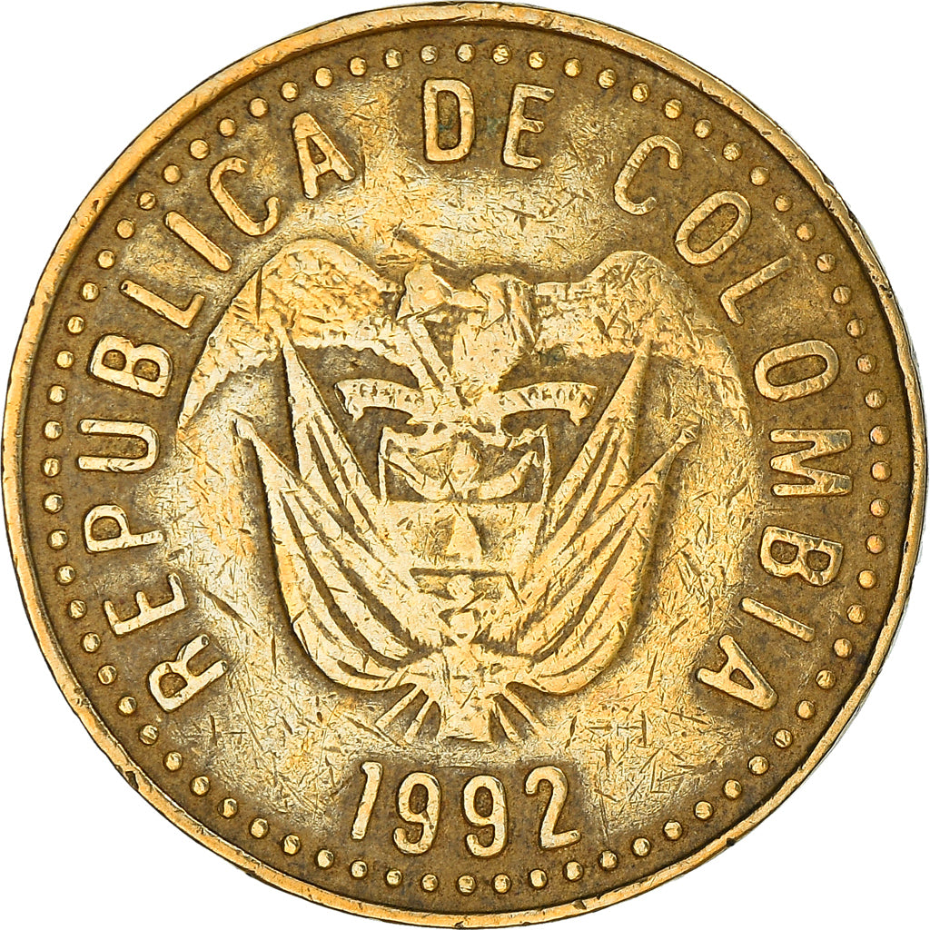 Coin, Colombia, 100 Pesos, 1992, VF(20-25), Aluminum-Bronze, KM:285.1