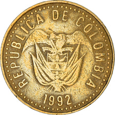 Coin, Colombia, 100 Pesos, 1992, VF(20-25), Aluminum-Bronze, KM:285.1