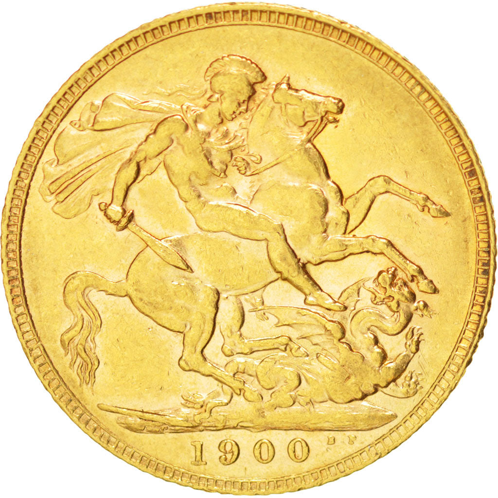 GREAT BRITAIN, Sovereign, 1900, KM #785, AU(50-53), Gold, 8.00