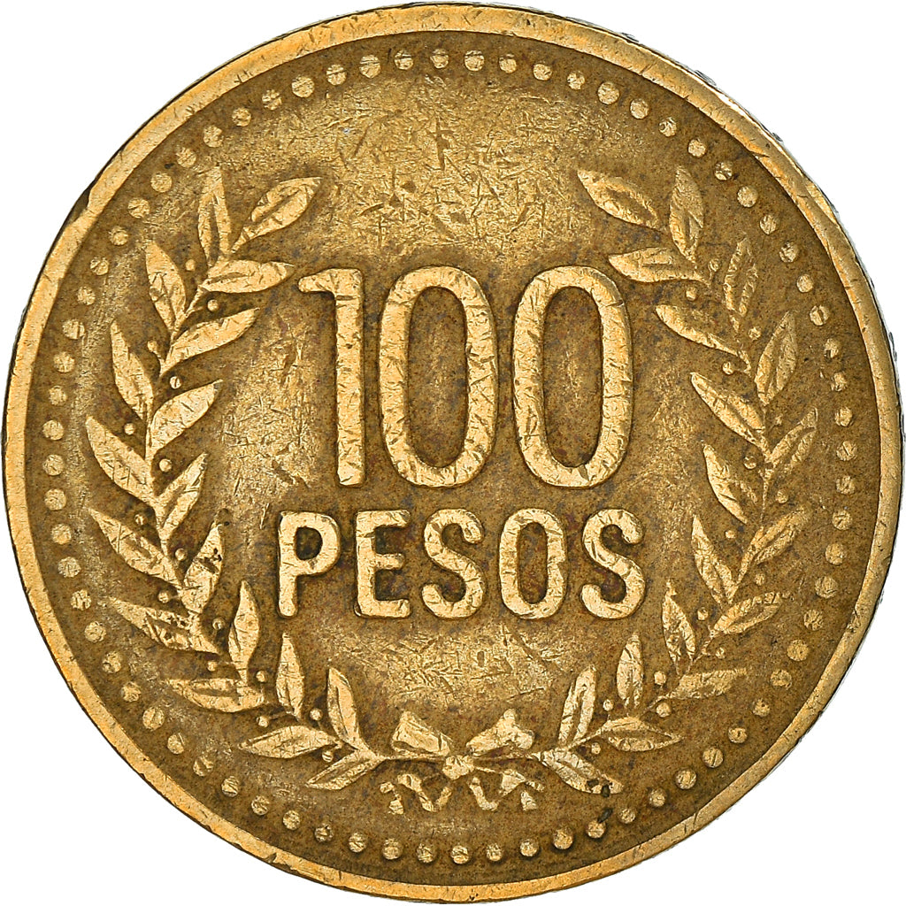 Moneda, Colombia, 100 Pesos, 1994, BC+, Aluminio - bronce, KM:285.1