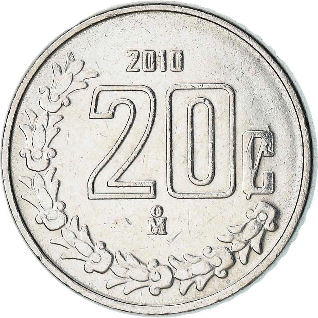 Monnaie, Mexique, 20 Centavos, 2010, Mexico City, TTB, Stainless Steel, KM:935