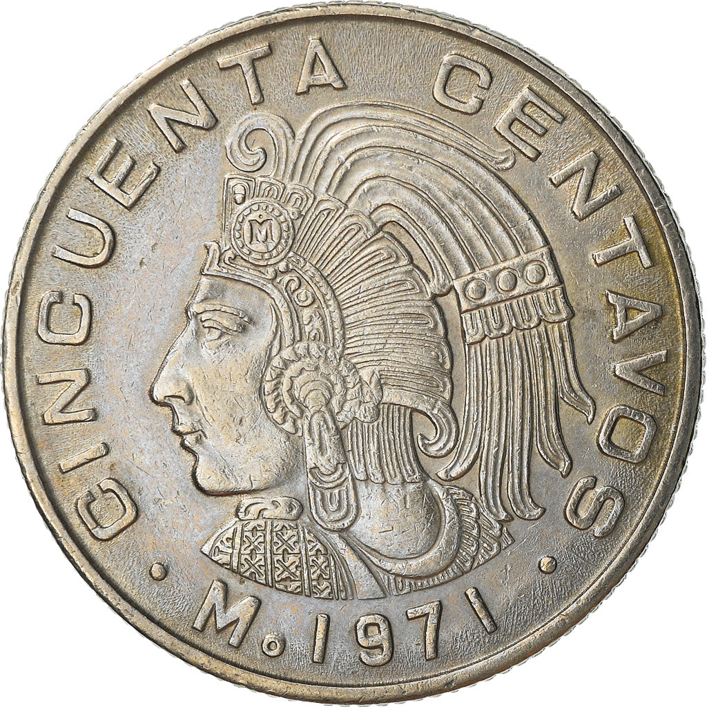 Moneda, México, 50 Centavos, 1971, Mexico City, MBC+, Cobre - níquel, KM:452