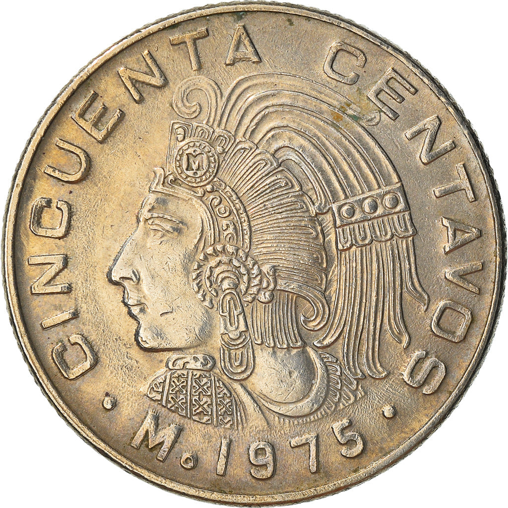 Coin, Mexico, 50 Centavos, 1975, Mexico City, AU(50-53), Copper-nickel, KM:452