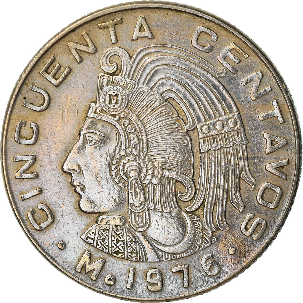 Moneda, México, 50 Centavos, 1976, Mexico City, BC+, Cobre - níquel, KM:452
