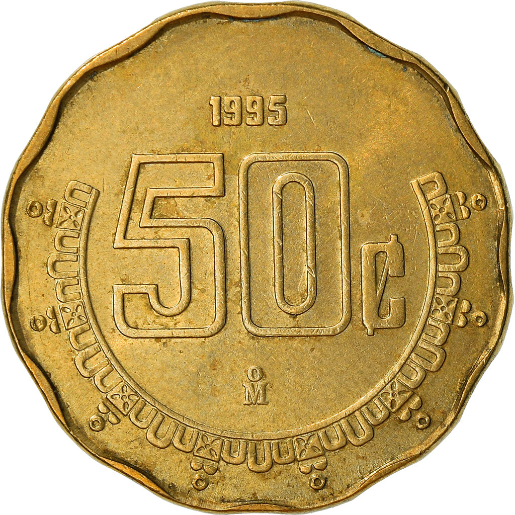 Moneta, Mexico, 50 Centavos, 1995, Mexico City, AU(50-53), Aluminium-Brąz