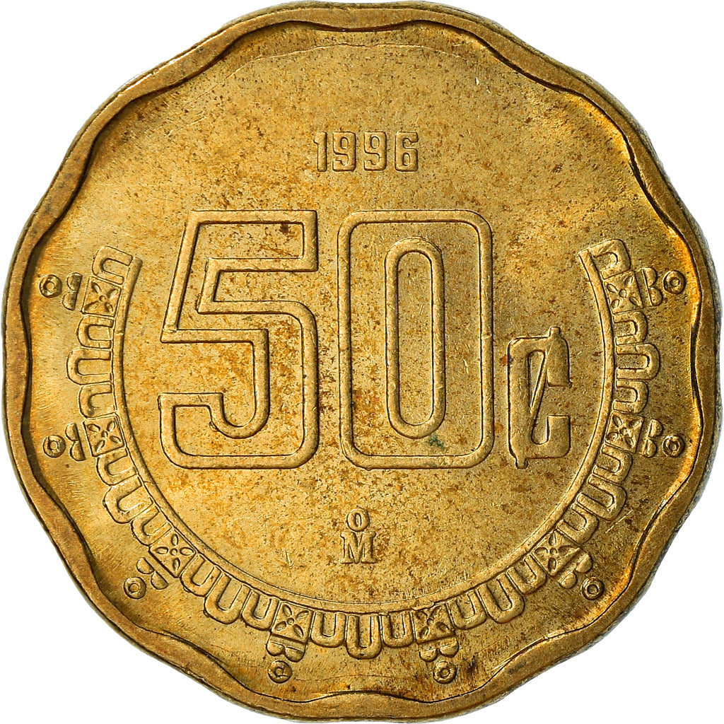 Coin, Mexico, 50 Centavos, 1996, Mexico City, AU(55-58), Aluminum-Bronze, KM:549