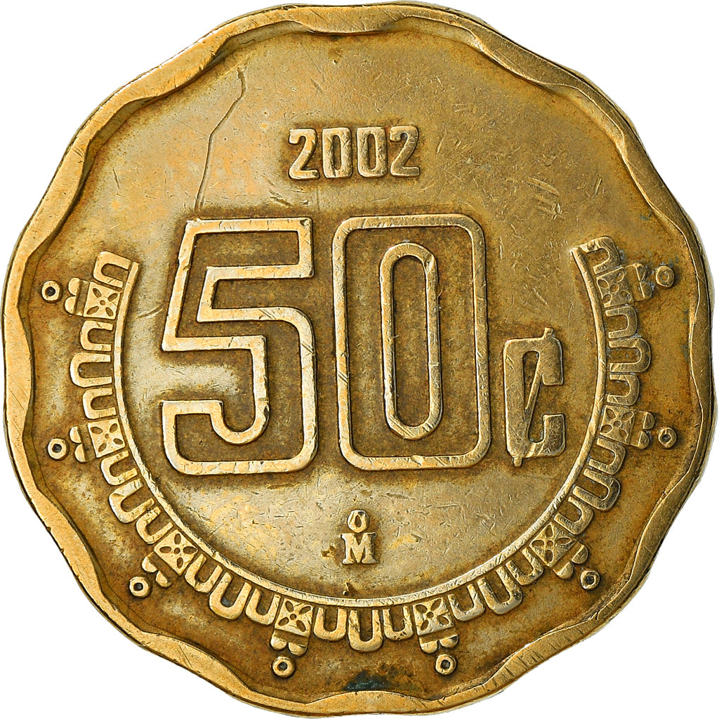 Coin, Mexico, 50 Centavos, 2002, Mexico City, VF(30-35), Aluminum-Bronze, KM:549