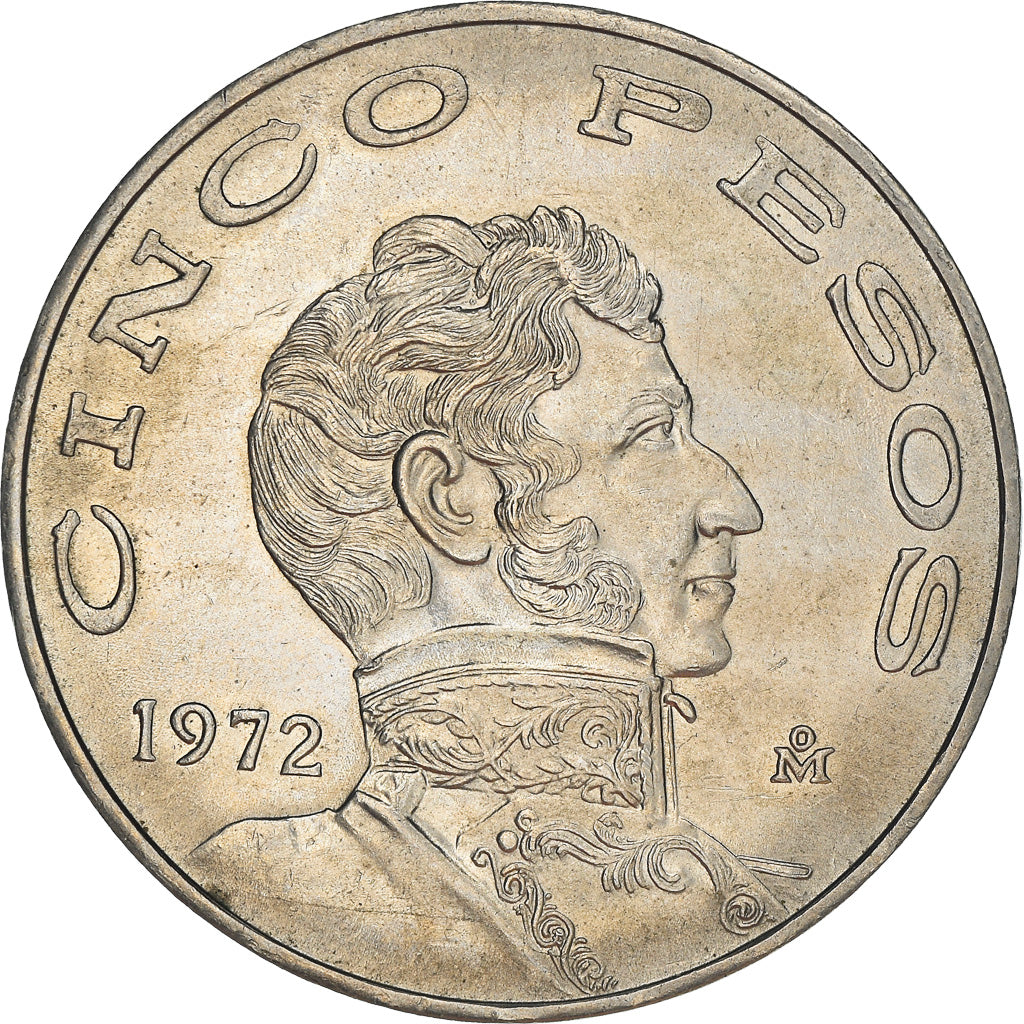 Münze, Mexiko, 5 Pesos, 1972, Mexico City, SS, Copper-nickel, KM:472