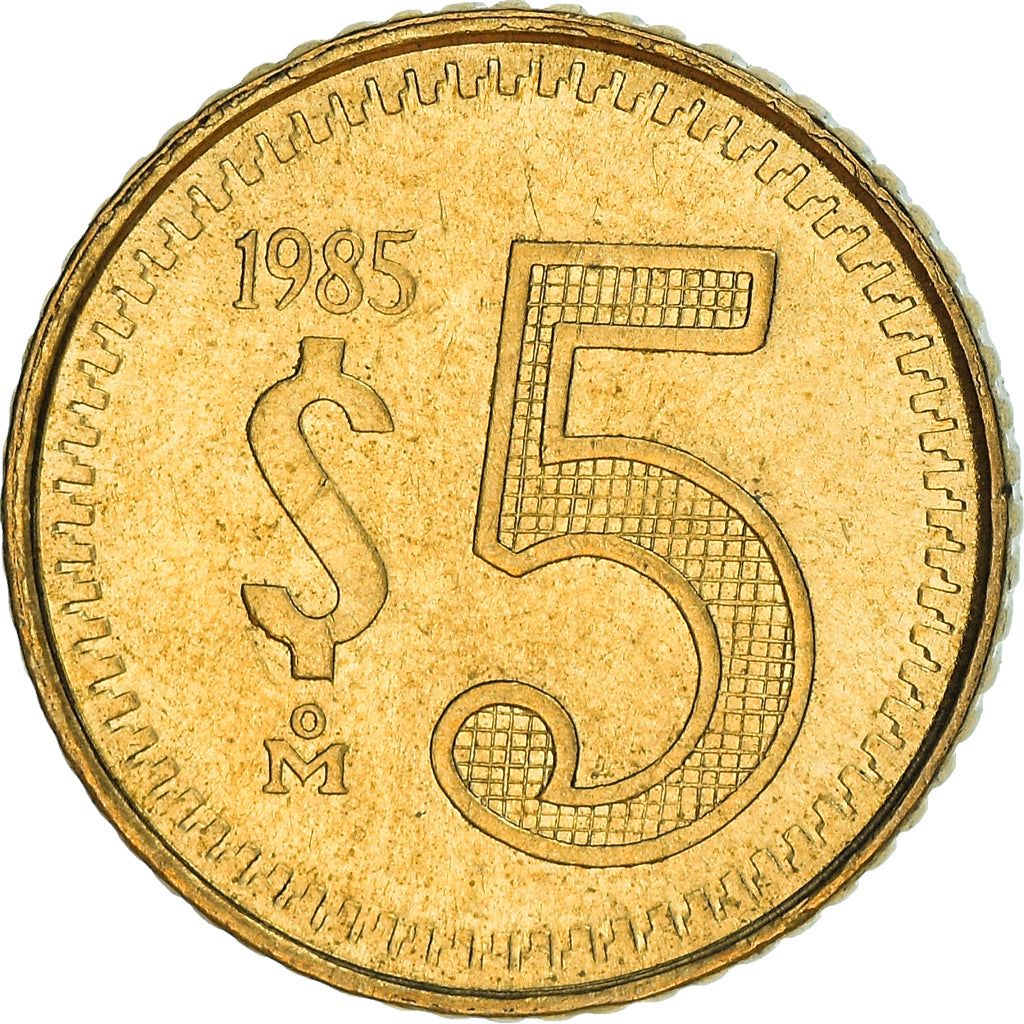 Monnaie, Mexique, 5 Pesos, 1985, Mexico City, SUP+, Laiton, KM:502