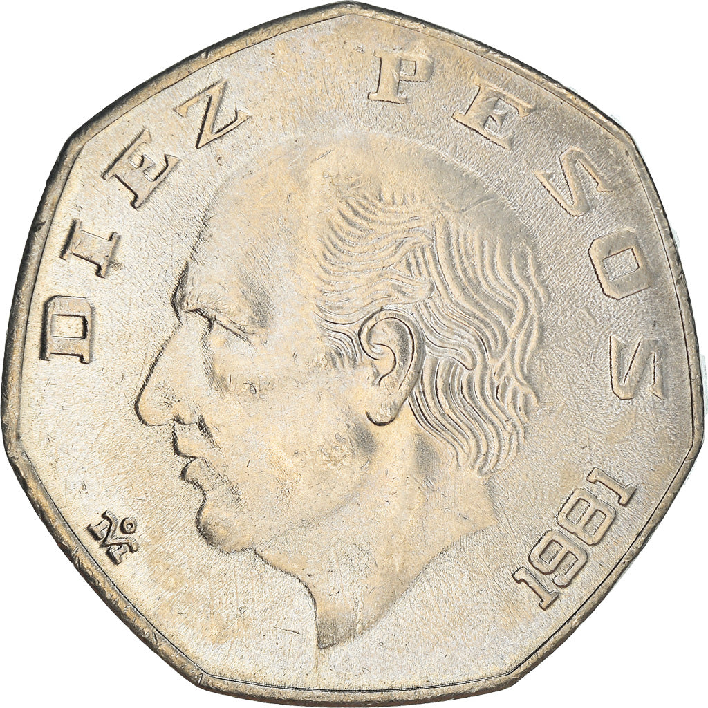 Coin, Mexico, 10 Pesos, 1981, Mexico City, AU(55-58), Copper-nickel, KM:477.2