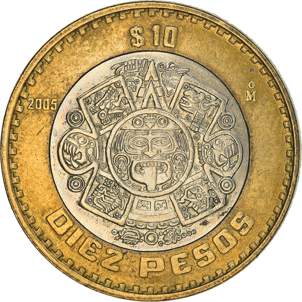 Coin, Mexico, 10 Pesos, 2005, Mexico City, EF(40-45), Bi-Metallic, KM:616