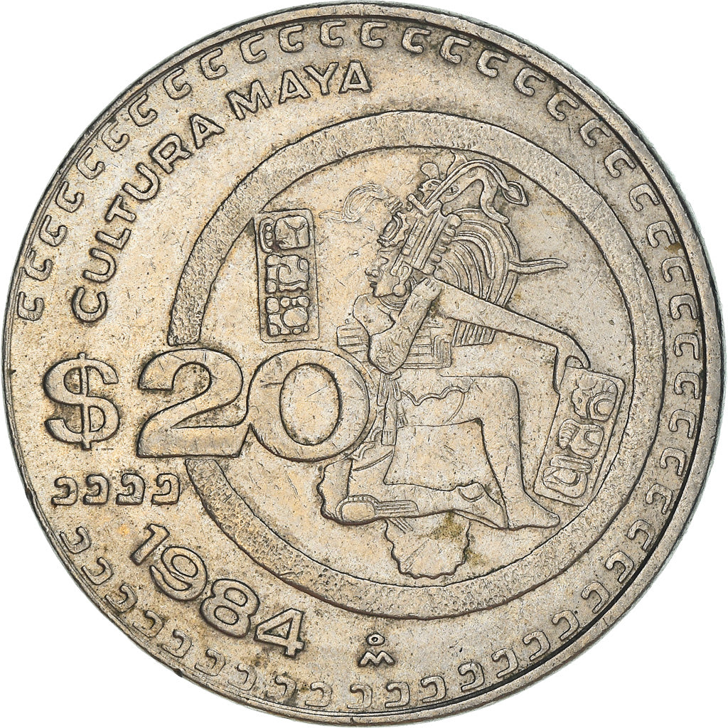 Munten, Mexico, 20 Pesos, 1984, Mexico City, ZF+, Copper-nickel, KM:486