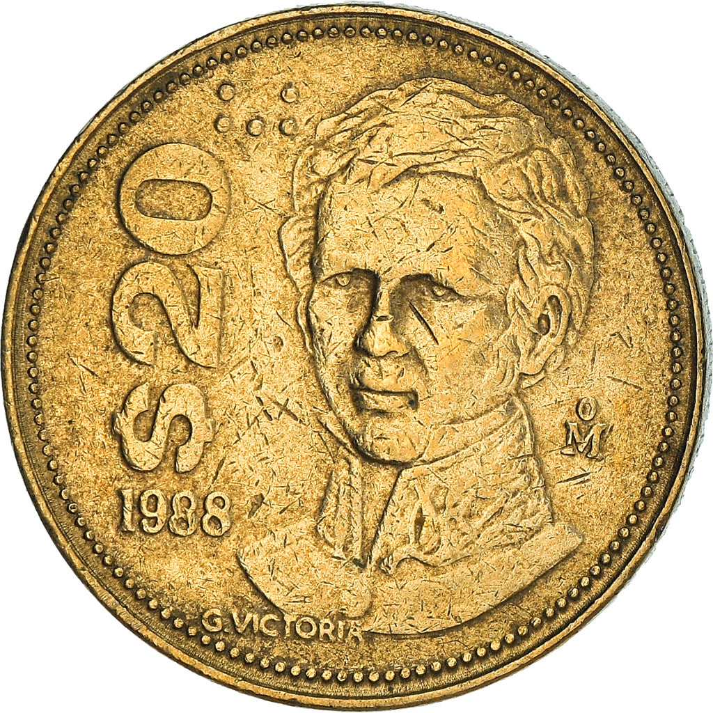 Moeda, México, 20 Pesos, 1988, Mexico City, VF(30-35), Latão, KM:508