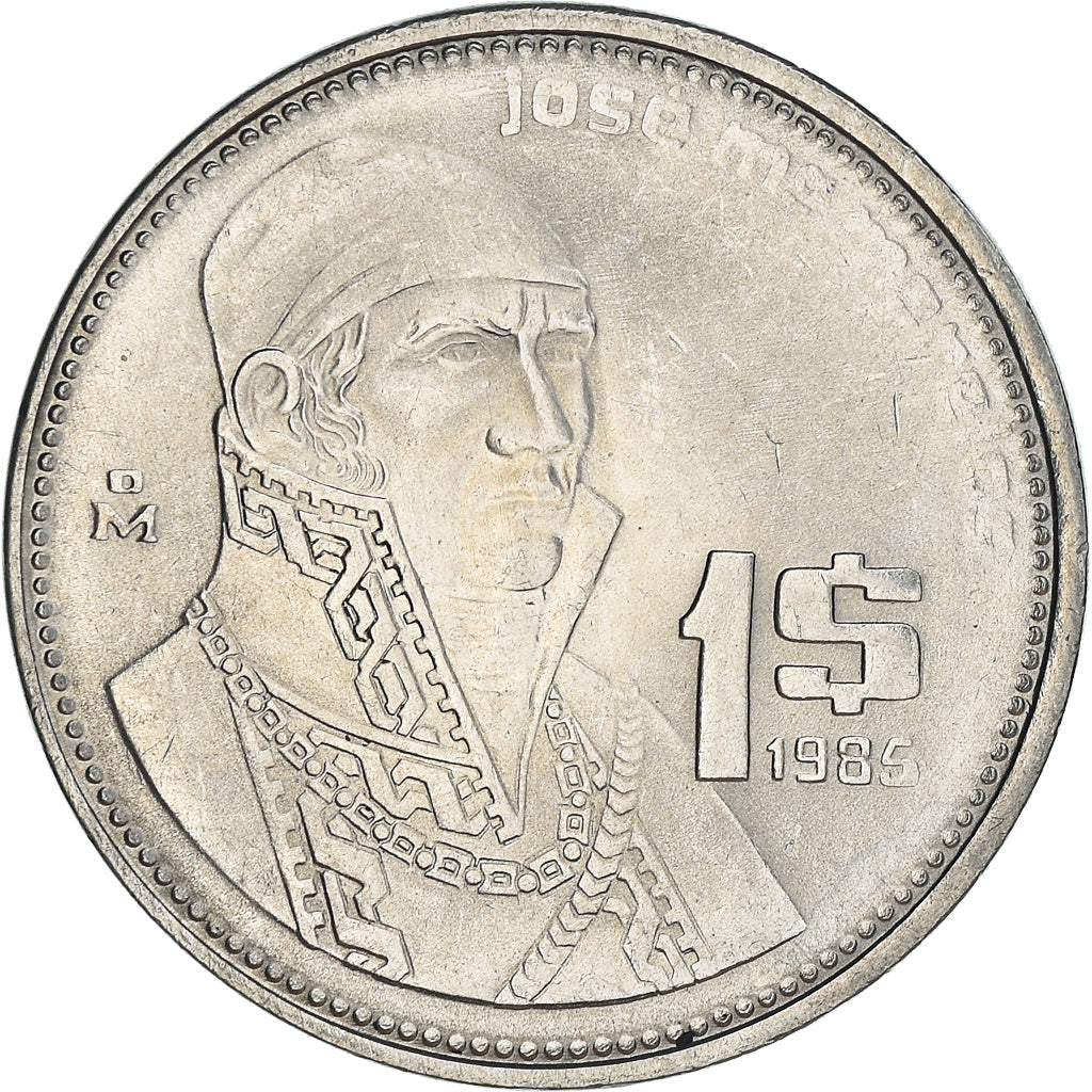 Coin, Mexico, Peso, 1985, Mexico City, AU(50-53), Stainless Steel, KM:496
