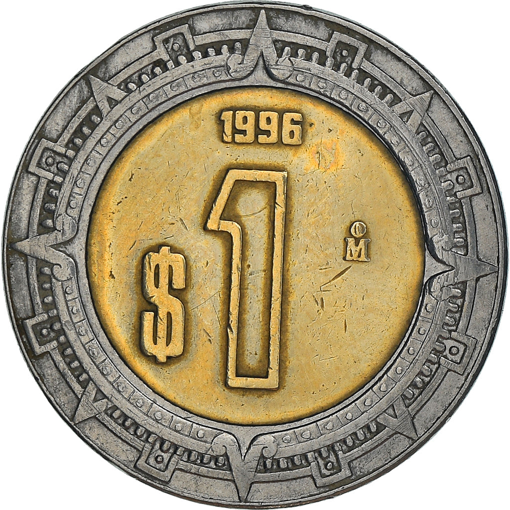 Moneta, Mexico, Peso, 1996, Mexico City, VF(30-35), Bimetaliczny, KM:603