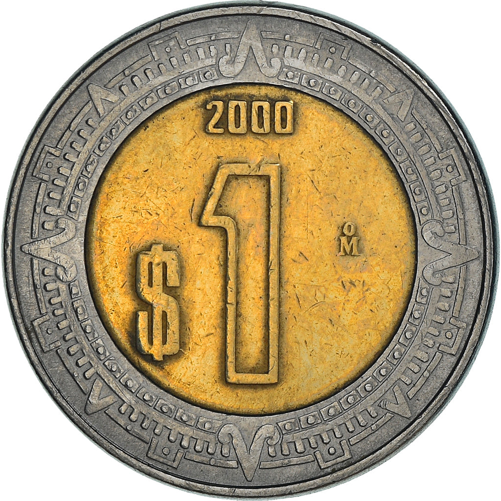 Münze, Mexiko, Peso, 2000, Mexico City, S+, Bi-Metallic, KM:603