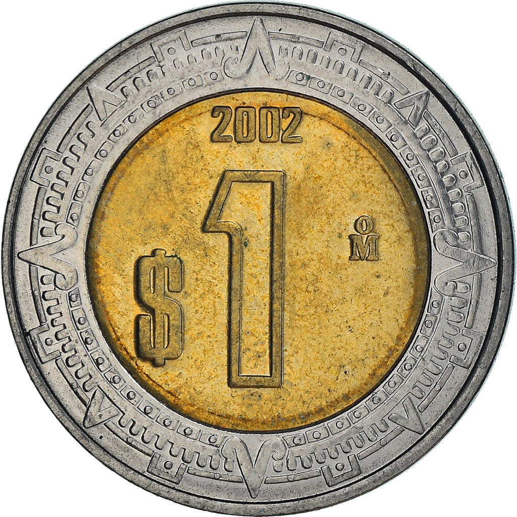 Moneta, Mexico, Peso, 2002, Mexico City, VF(30-35), Bimetaliczny, KM:603