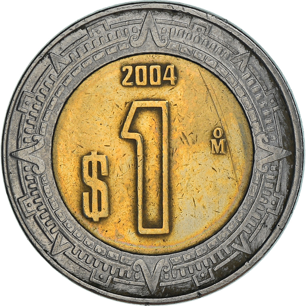 Moneta, Mexico, Peso, 2004, Mexico City, VF(30-35), Bimetaliczny, KM:603
