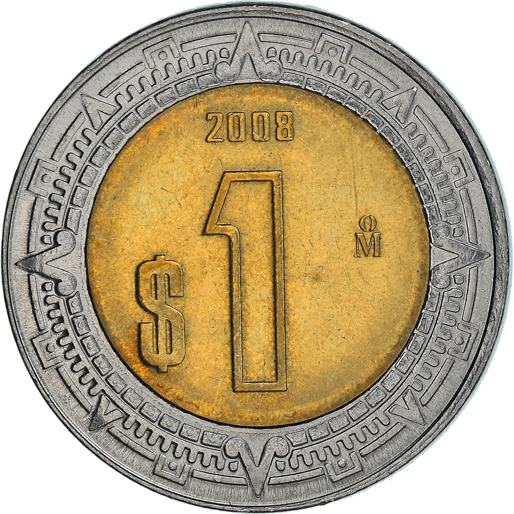 Coin, Mexico, Peso, 2008, Mexico City, AU(50-53), Bi-Metallic, KM:603