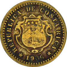 Moneda, Costa Rica, 5 Centimos, 1936, BC+, Latón, KM:151