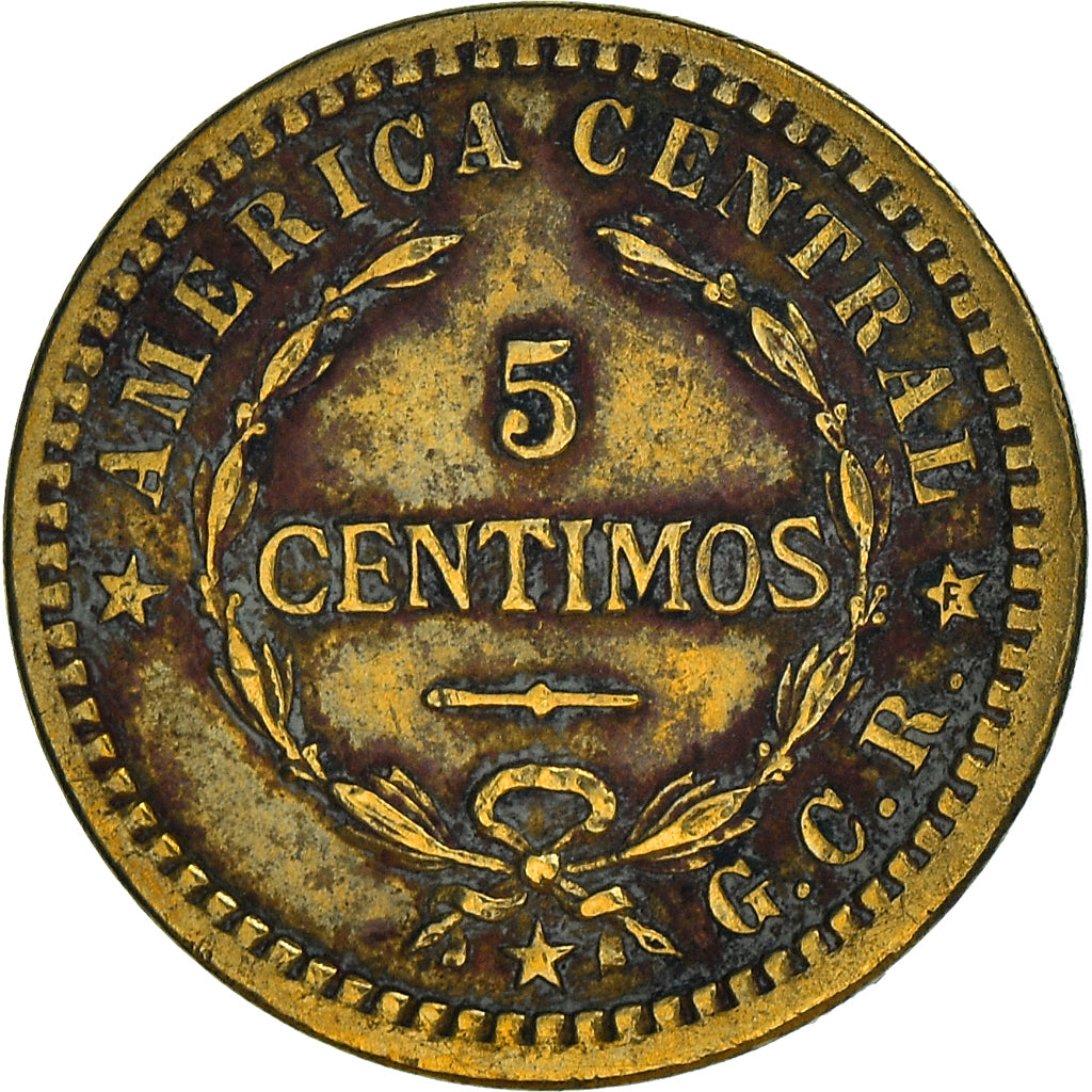 Moneda, Costa Rica, 5 Centimos, 1936, BC+, Latón, KM:151
