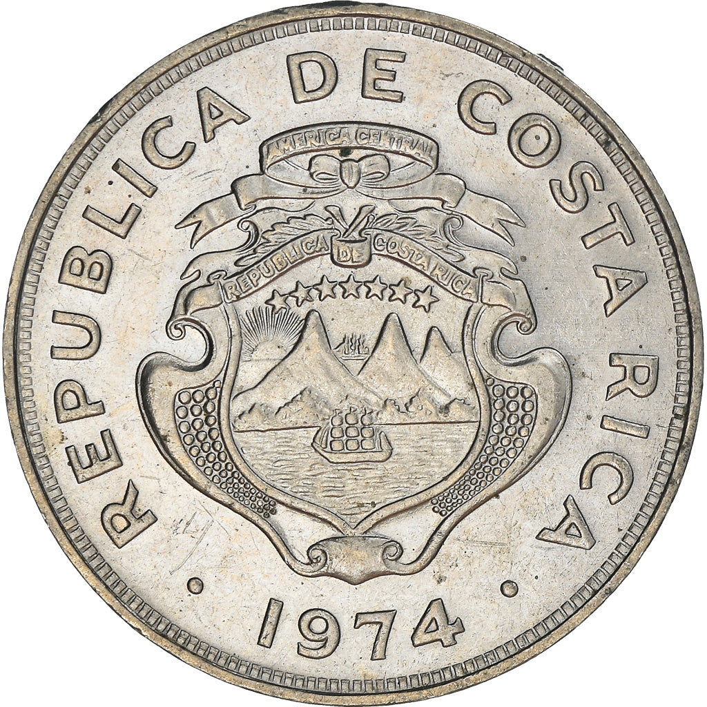 Munten, Costa Rica, 25 Centimos, 1974, ZF, Copper-nickel, KM:188.1