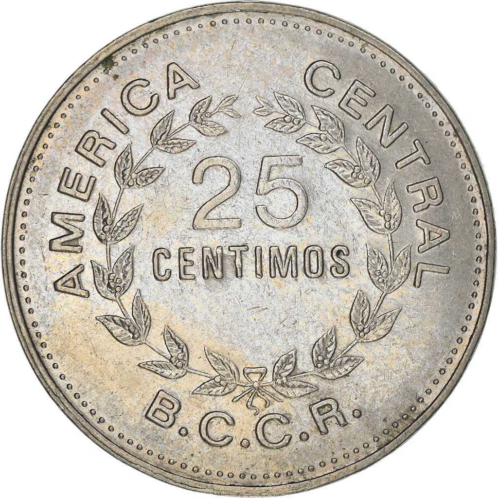 Moneta, Costa Rica, 25 Centimos, 1976, BB, Rame-nichel, KM:188.1