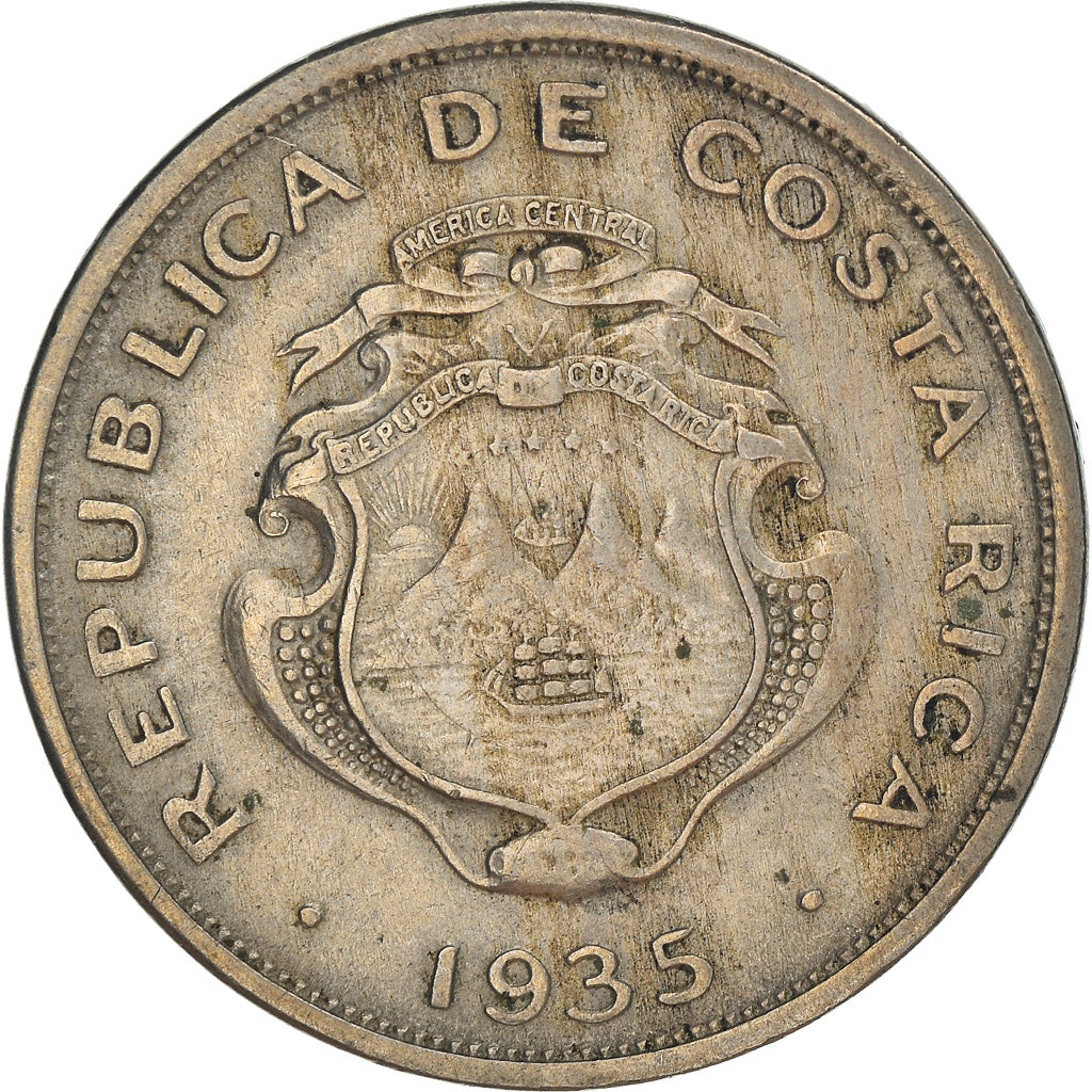 Moneta, Costa Rica, 50 Centimos, 1935, BB, Rame-nichel, KM:172