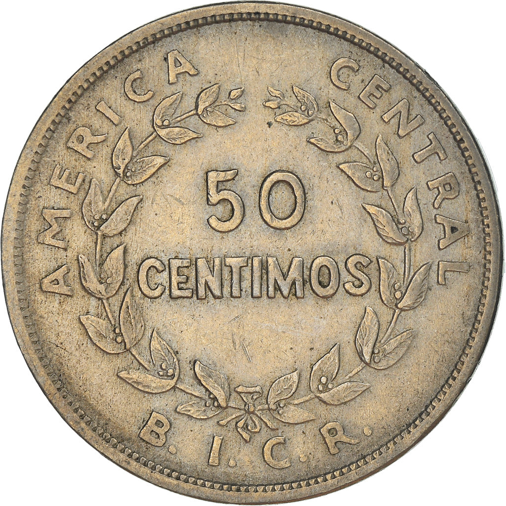 Moneta, Costa Rica, 50 Centimos, 1935, BB, Rame-nichel, KM:172