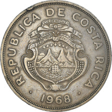 Moneda, Costa Rica, 2 Colones, 1968, MBC, Cobre - níquel, KM:187.2