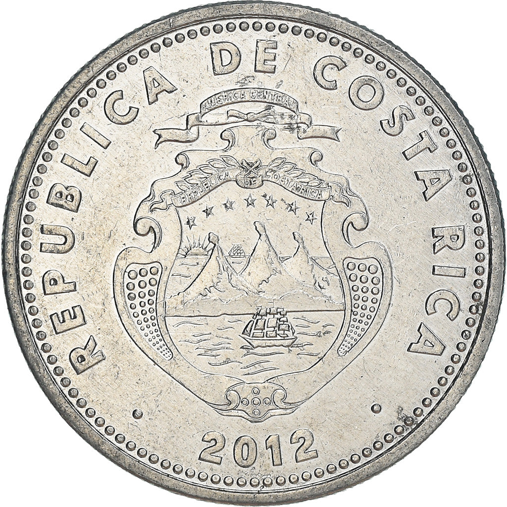 Moneta, Costa Rica, 10 Colones, 2012, BB, Alluminio