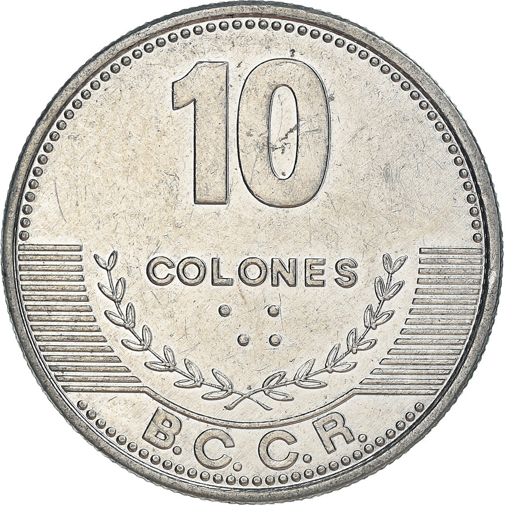 Moneta, Costa Rica, 10 Colones, 2012, BB, Alluminio
