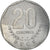 Moneda, Costa Rica, 20 Colones, 1983, BC+, Acero inoxidable, KM:216.1