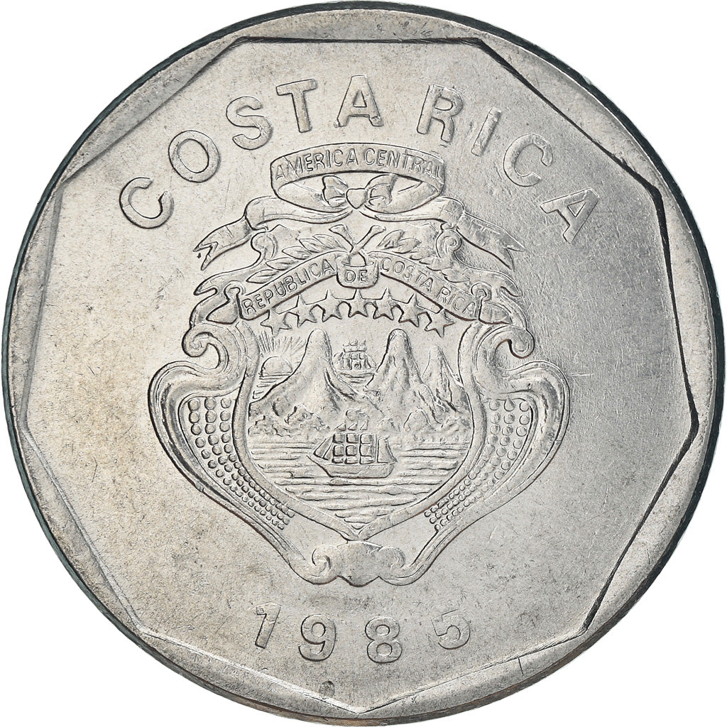 Moneda, Costa Rica, 20 Colones, 1985, BC+, Acero inoxidable, KM:216.2