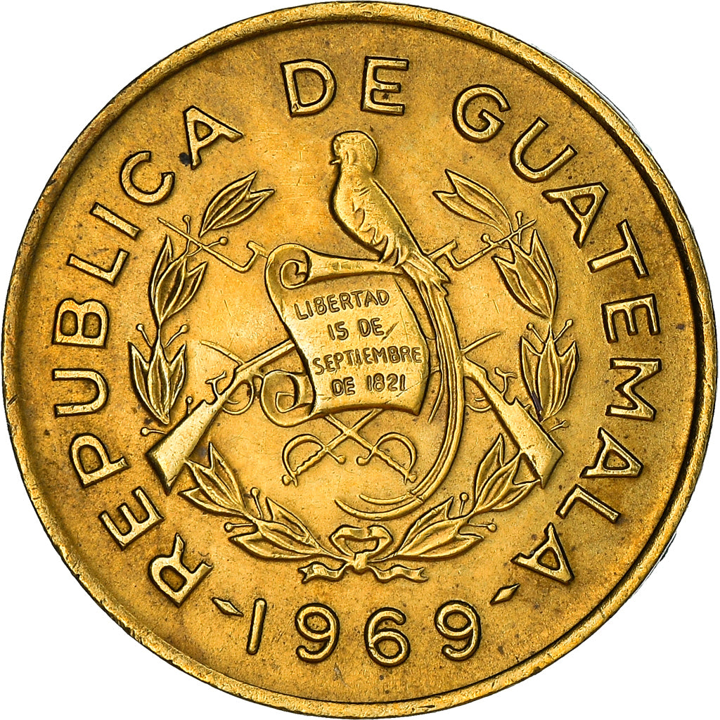 Moneta, Guatemala, Centavo, Un, 1969, BB+, Ottone, KM:265