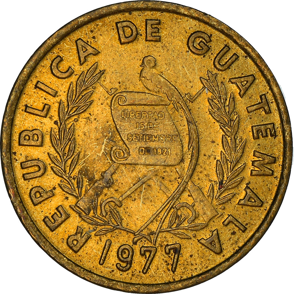 Moneta, Guatemala, Centavo, Un, 1977, SPL, Ottone, KM:275.1