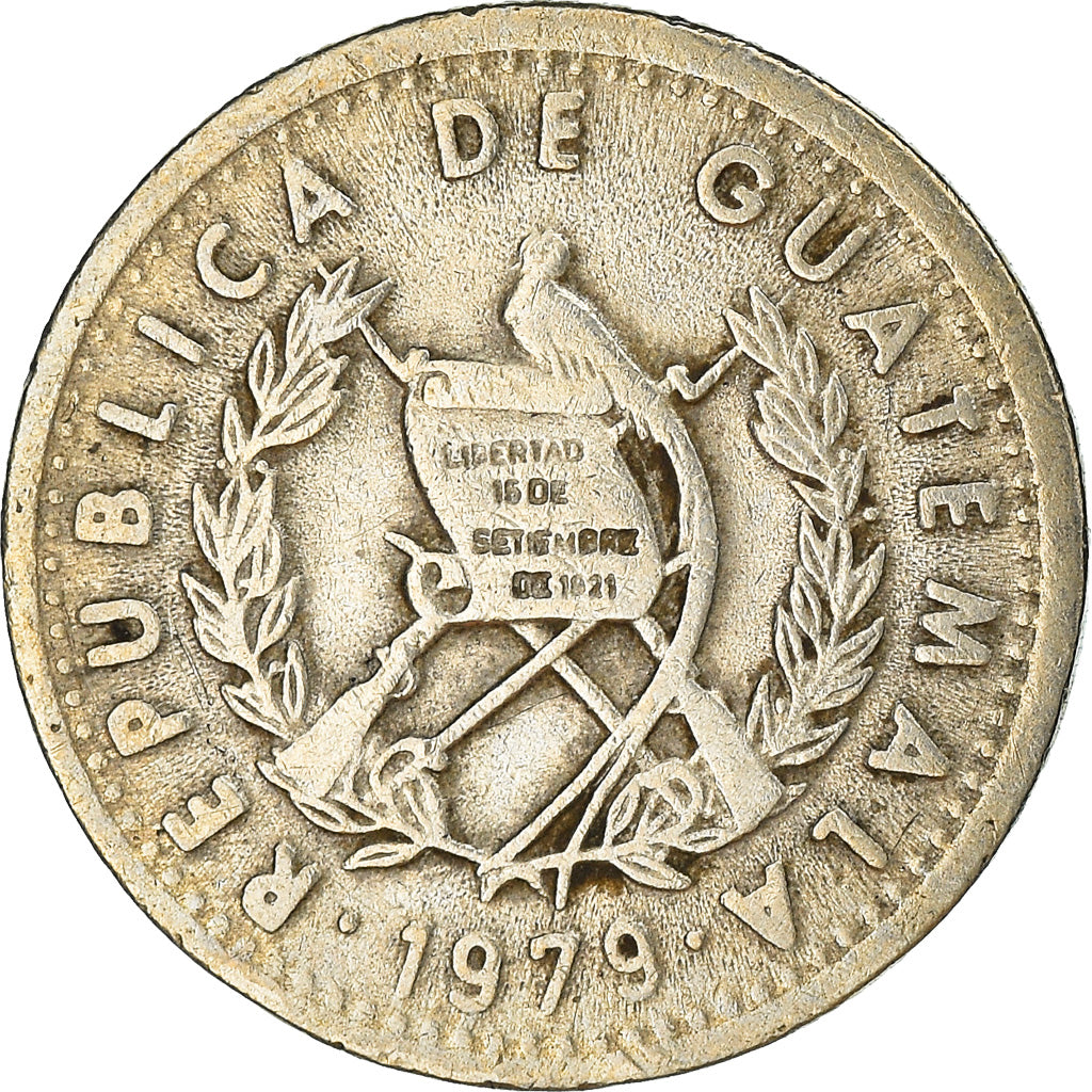 Münze, Guatemala, 5 Centavos, 1979, S+, Copper-nickel, KM:276.1