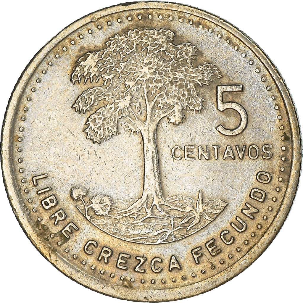 Coin, Guatemala, 5 Centavos, 1987, AU(50-53), Copper-nickel, KM:276.4