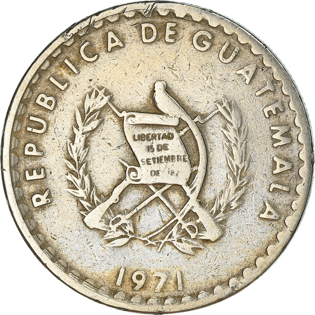 Münze, Guatemala, 10 Centavos, 1971, SS, Copper-nickel, KM:271.1