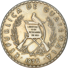 Moneta, Guatemala, 10 Centavos, 1975, AU(50-53), Miedź-Nikiel, KM:274