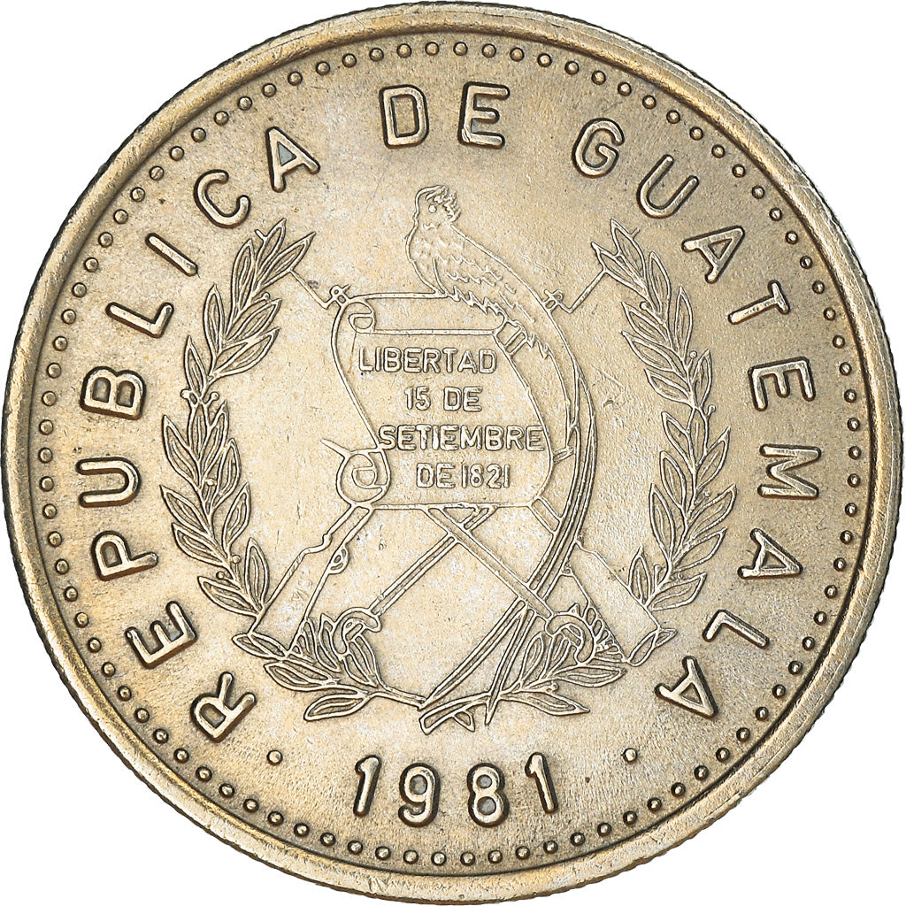 Moneda, Guatemala, 10 Centavos, 1981, MBC+, Cobre - níquel, KM:277.3