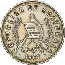 Moneda, Guatemala, 25 Centavos, 1987, MBC+, Cobre - níquel, KM:278.5