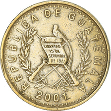 Moneda, Guatemala, 50 Centavos, 2001, MBC, Níquel - latón, KM:283
