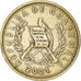 Moneda, Guatemala, 50 Centavos, 2001, MBC, Níquel - latón, KM:283