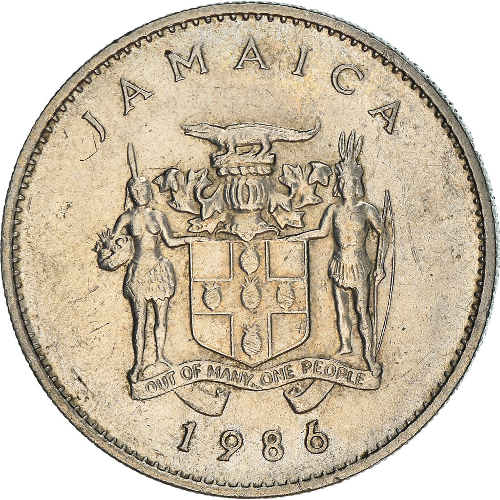 Moneta, Giamaica, Elizabeth II, 10 Cents, 1986, Franklin Mint, BB+, Rame-nichel