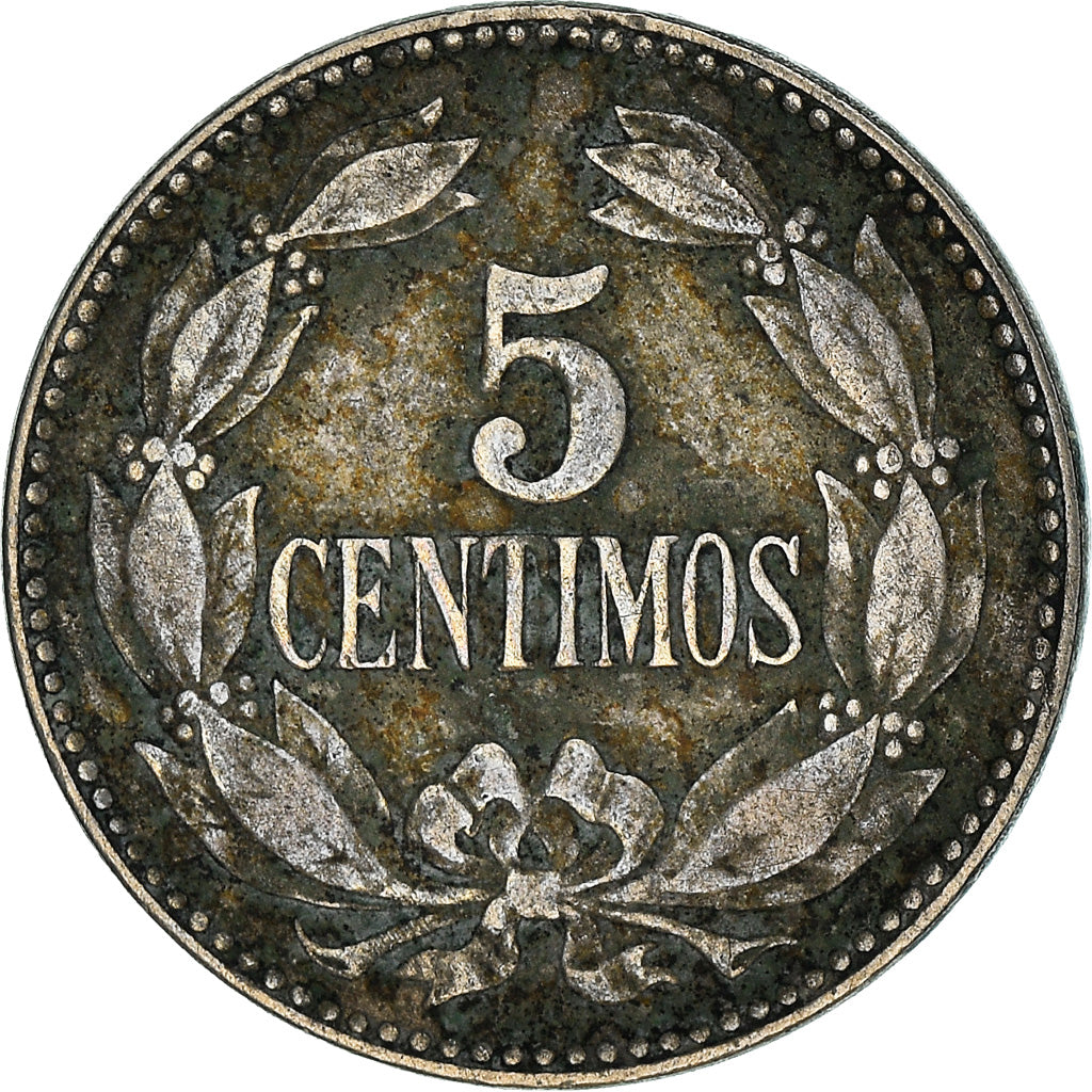 Moneta, Venezuela, 5 Centimos, 1929, MB+, Rame-nichel, KM:27