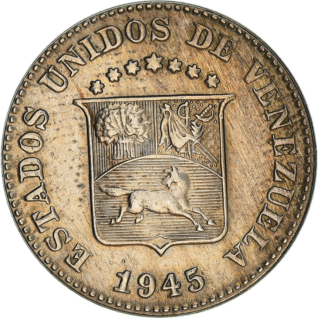 Moneda, Venezuela, 5 Centimos, 1945, Philadelphia, EBC, Cobre - níquel, KM:29a