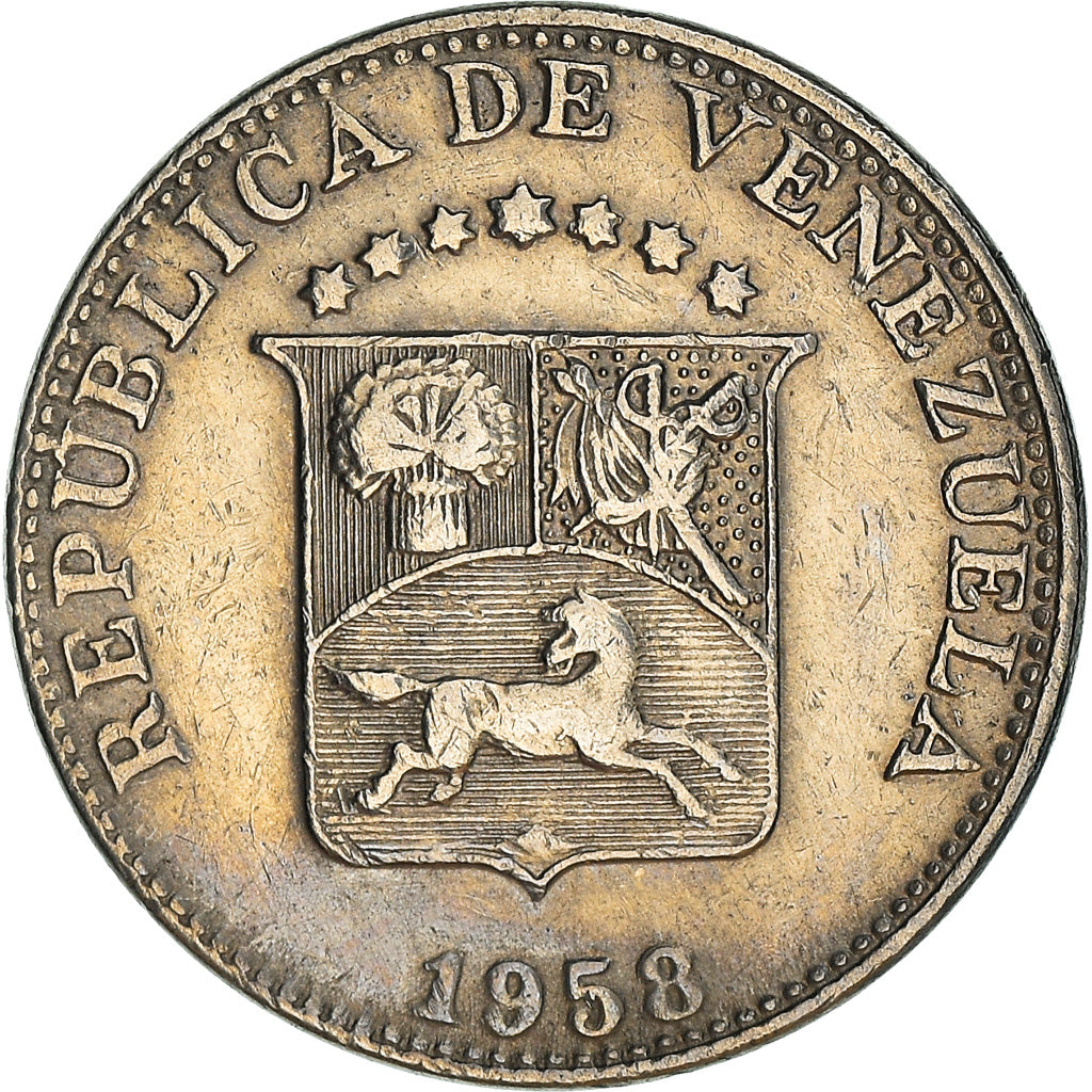 Moneta, Venezuela, 5 Centimos, 1958, Philadelphia, BB+, Rame-nichel, KM:38.1