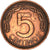 Moneta, Venezuela, 5 Centimos, 1974, MB+, Acciaio ricoperto in rame, KM:49
