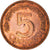 Moneta, Venezuela, 5 Centimos, 1976, MB+, Acciaio ricoperto in rame, KM:49
